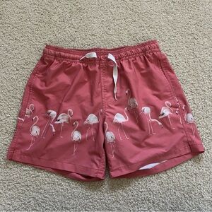 Maamgic Men Swim Shorts Trunks Sz Small 5.5 Quick Dry Pool Beach Coral Flamingo